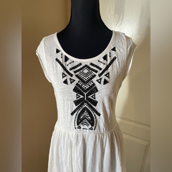 Free People Toosaloosa Slub Meadows Ivory Embroidered Midi Dress Size S Boho - Picture 4 of 11
